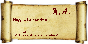 Mag Alexandra névjegykártya